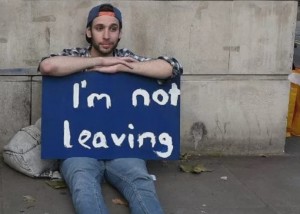 Brexit - A Young Man Holding Card Message - I'm Not Leaving