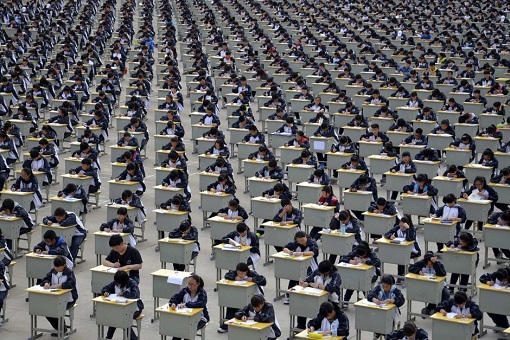 China Gaokao Exam Hall - Students Sitting For Exams