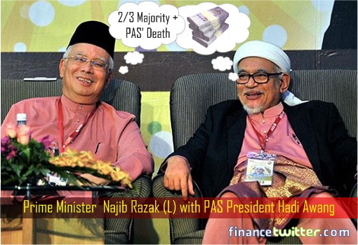 Prime Minister Najib Razak with PAS President Hadi Awang - Secret Objective
