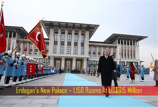 Erdogan’s New Palace – 1,150 Rooms At US$615 Million - Erdogan Inspecting Guard of Honour
