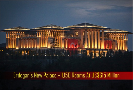 Erdogan’s New Palace – 1,150 Rooms At US$615 Million