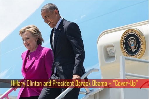 Hillary Clinton and President Barack Obama Walk Off Air Force One - Cover-Up