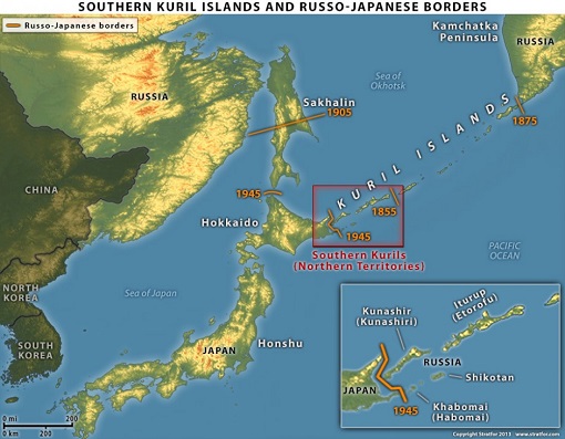 Kuril Island Map - Russia and Japanese Border