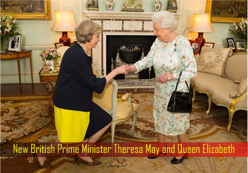 New British Prime Minister Theresa May and Queen Elizabeth