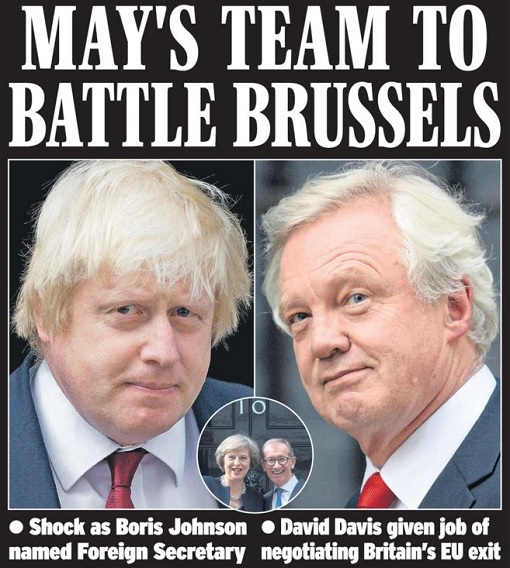 Prime Minister Theresa May - Team o Battle Brussels - Boris Johnson and David Davis