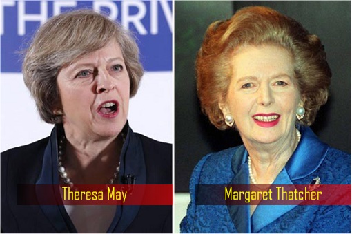 Prime Minister Theresa May and former Iron Lady Margaret Thatcher