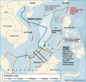 South China Sea - China Nine Dash Line Territorial Disputes - Asian Claims - Map