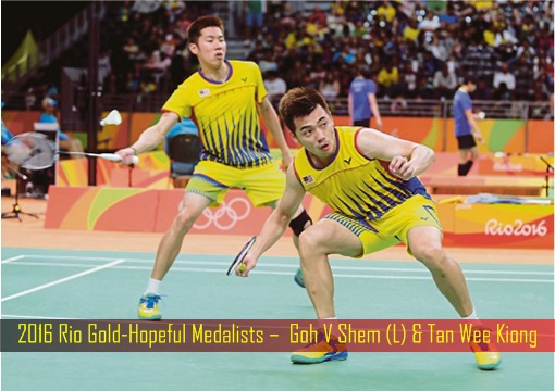 2016 Rio Gold-Hopeful Medalists – Goh V Shem and Tan Wee Kiong