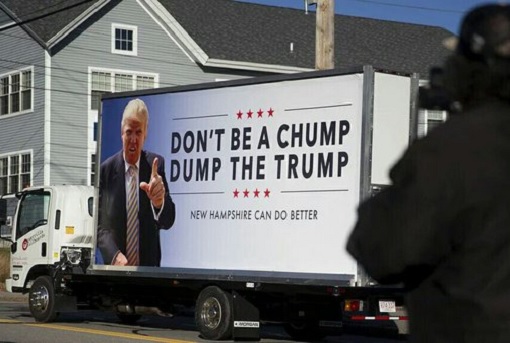 Billboard Advertisement - Anti Trump - Don't Be A Chump Dump The Trump