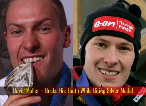 David Moller – Broke His Tooth While Biting Silver Medal