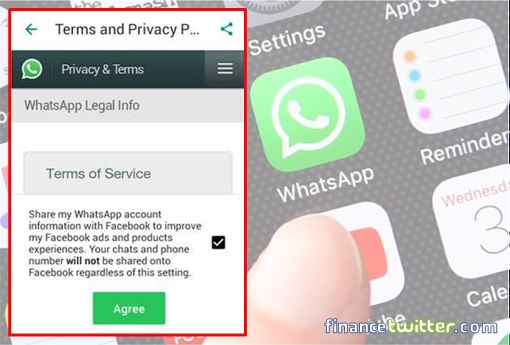 Sharing WhatsApp Account Info With Facebook - Terms of Service