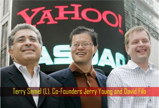 Yahoo CEO Terry Semel and Co-Founders Jerry Young and David Filo