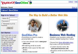 Yahoo Geocities Website Design 1999
