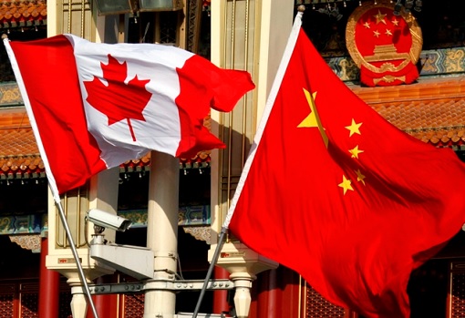 China and Canada Flags