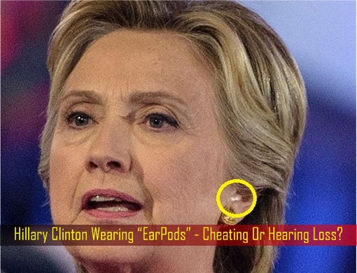 Hillary Clinton Wearing EarPods Earpiece Earphone - Cheating or Hearing Loss