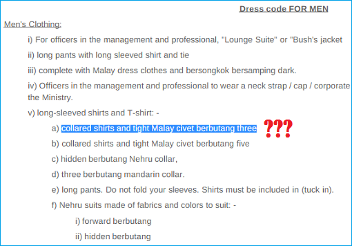 malaysia-ministry-of-defence-male-dress-code-english-translation-screw-up