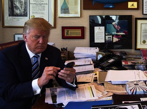 president-donald-trump-making-a-call-on-cell-phone