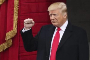 Dow Hits 20,000 - President Donald Trump Fist Up