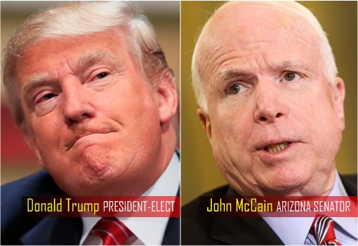 President-elect Donald Trump and Senator John McCain
