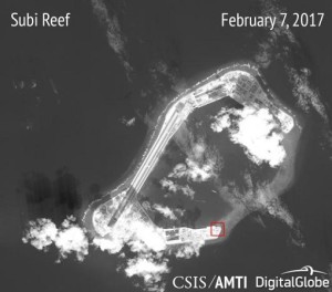 China Subi Reef - Satellite Image - Missile Installation Structure - Feb 2017