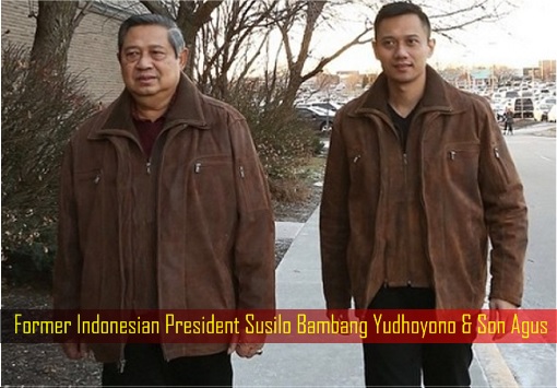 Former Indonesian President Susilo Bambang Yudhoyono and Son Agus