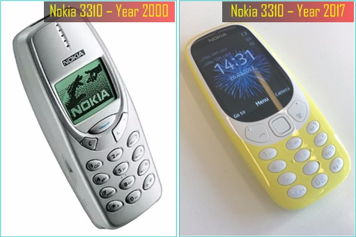 Nokia 3310 - Year 2000 and Year 2017 Models