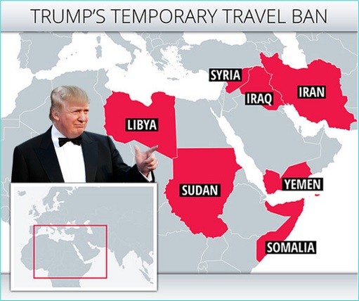 Seven Muslim Countries Banned Under President Trump Executive Order - Map