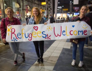 Swedish Girls Welcome Refugees