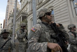 US National Guard in City