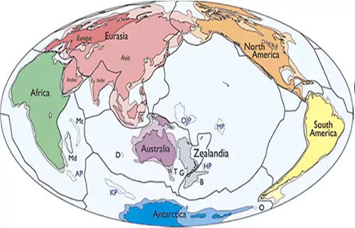 Zealandia Continent - World Map