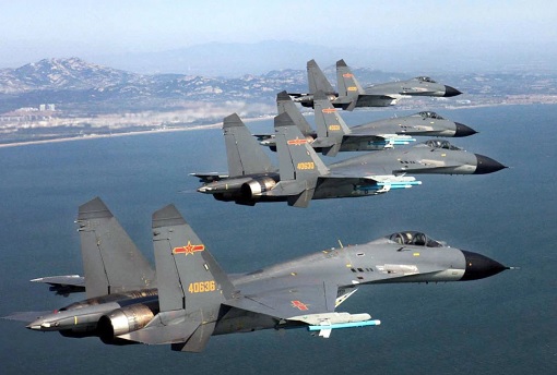 China Fighter Jets in Formation