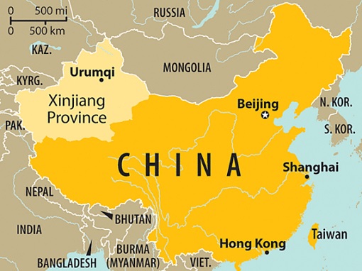 China Xinjiang Province - Map