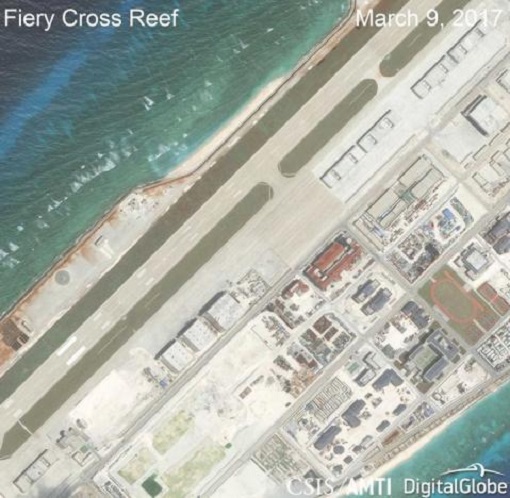 South China Sea - Fiery Cross Reef Satellite Photo March 2017