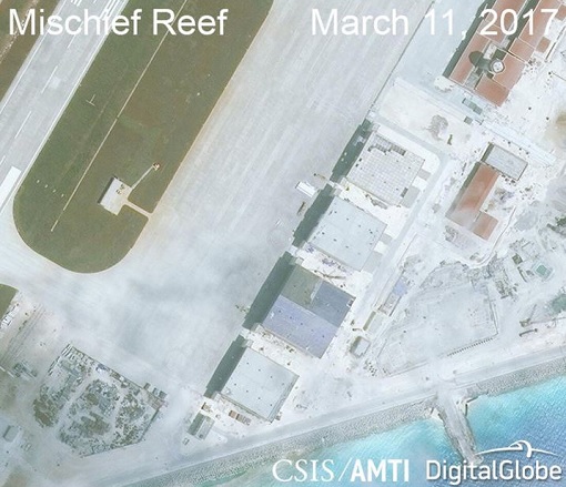 South China Sea - Mischief Reef Satellite Photo March 2017