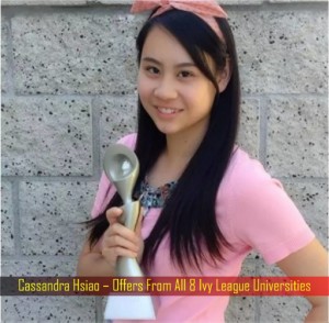 Cassandra Hsiao – Offers From All 8 Ivy League Universities
