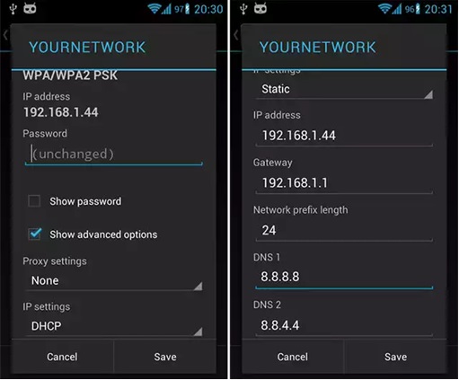Change DNS Setting on Android Phone