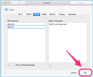 Change MAC IPv4 DNS Settings