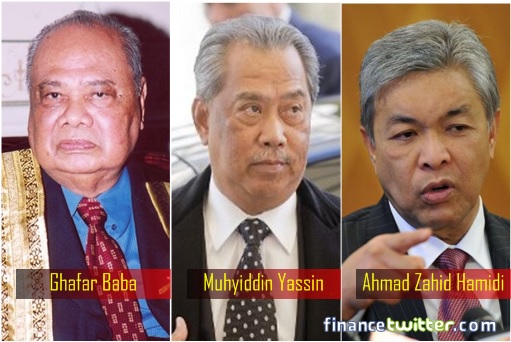 Malaysian Deputy Prime Ministers - Ghafar Baba, Muhyiddin Yassin, Ahmad Zahid Hamidi