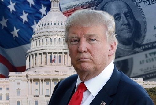 President Donald Trump Tax Plan - Capitol Hill, US Dollar, US Flag