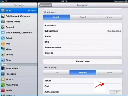 Setting Proxy Server on Apple iPhone IOS