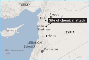 US Strikes Syria - 59 Tomahawks - Map