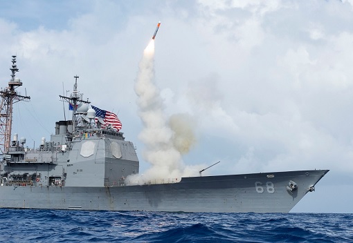 US War Ship Launches Cruise Missile