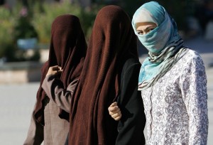 Uighur Muslim Women Wearing Face Veil in Xinjiang 2
