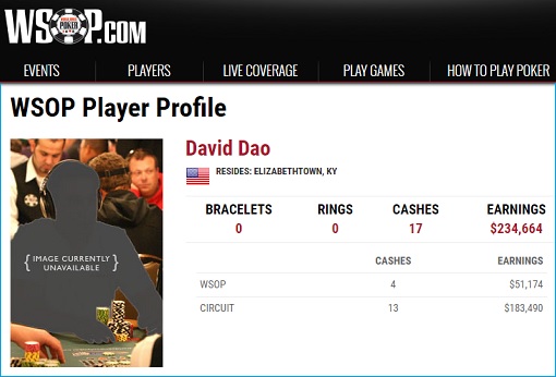 United Airlines - David Dao Poker WSOP Profile Earning