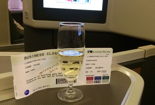 Cathay Pacific Airlines - Business Class - Champagne