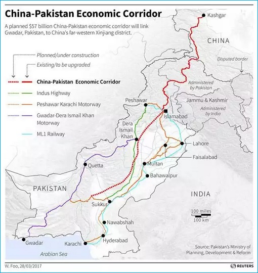 China-Pakistan Economic Corridor - CPEC - Map