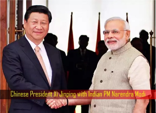 Chinese President Xi Jinping with Indian PM Narendra Modi