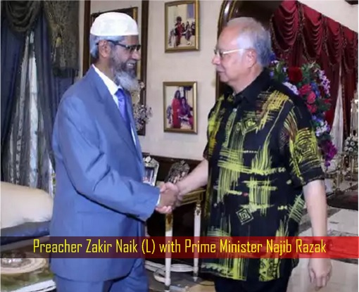 Preacher Zakir Naik with Prime Minister Najib Razak