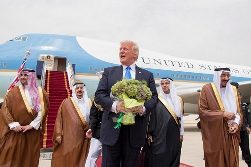 President Donald Trump Visit To Saudi Arabia - At Tarmac with King Salman