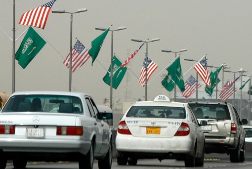 Trump Visit to Saudi Arabia - American and Saudi Flags